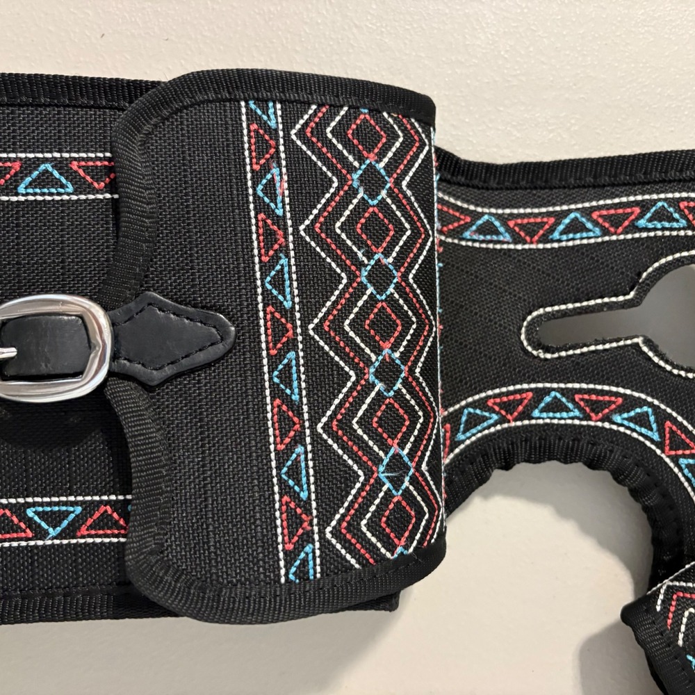 Tough 1 1200D Horn Bag Embroidered Western‎ Saddle Trail Bag Black - Picture 6 of 12